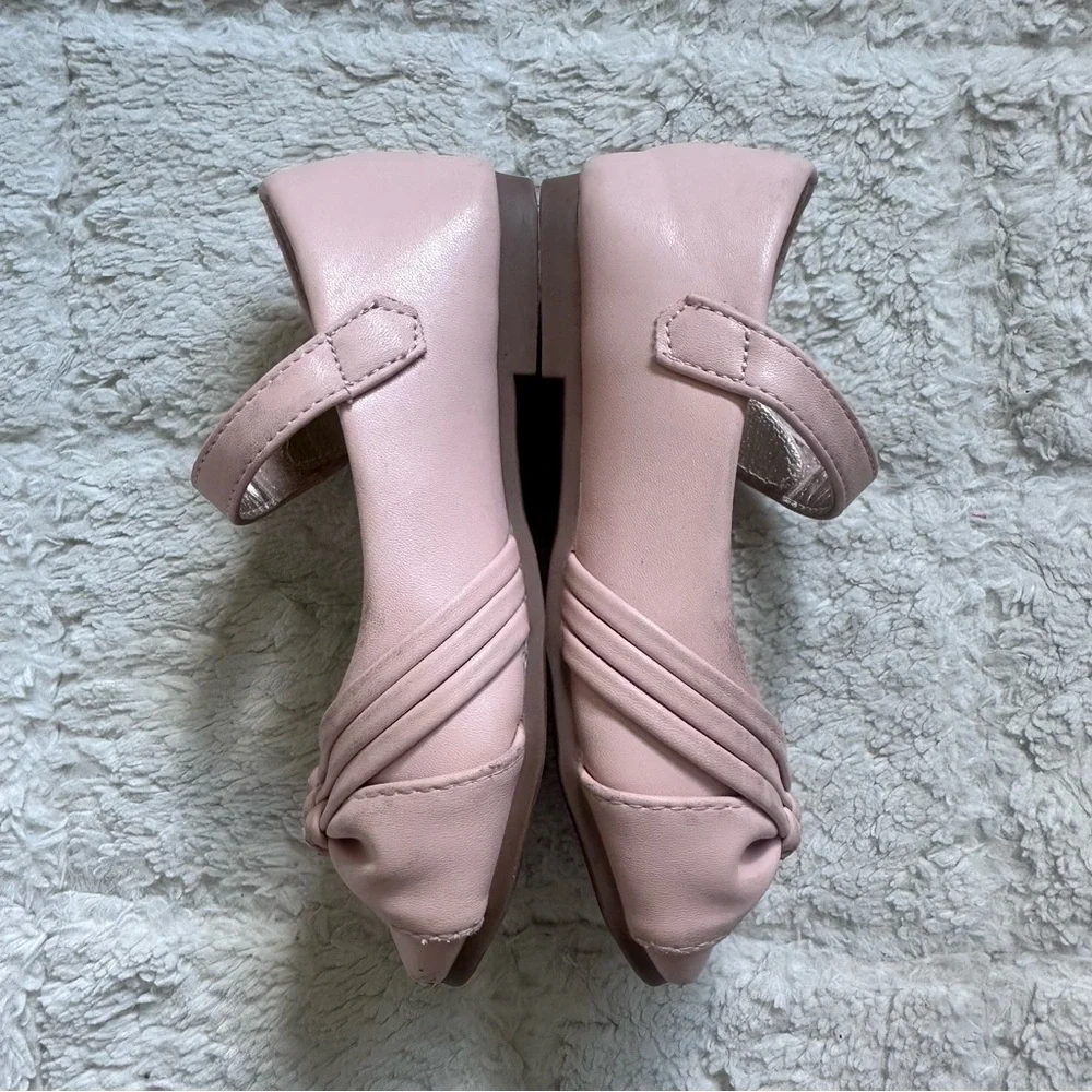 PandaNinjia | Pink Twist Toe Velcro Strap Dress Shoes | Size 8
